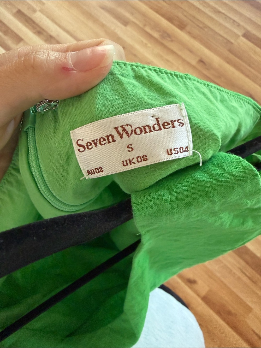 Seven Wonders Arista Mini Green Dress 100% Cotton Size Small US 4 - Picture 6 of 7